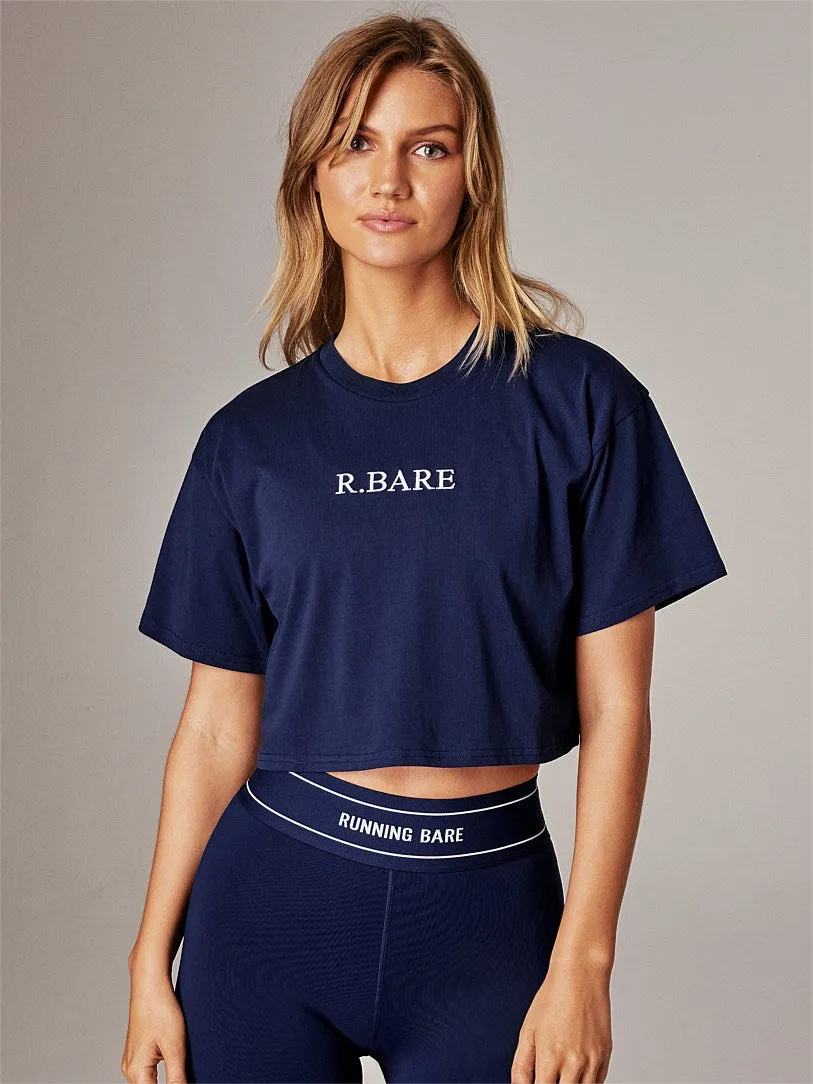 RUNNING BARE STREET STYLE CROP TEE MARINE