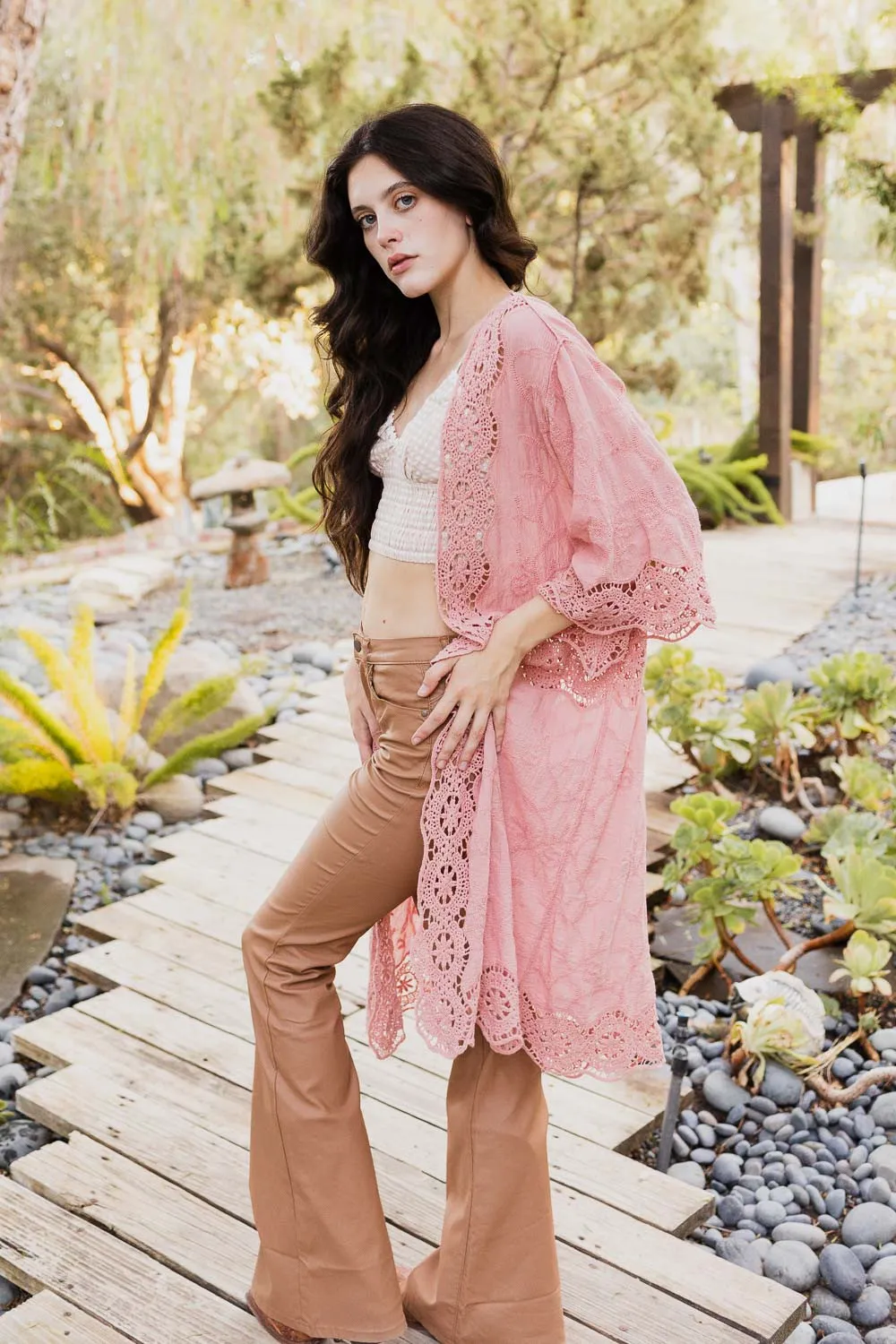 Saffron Crochet Kimono