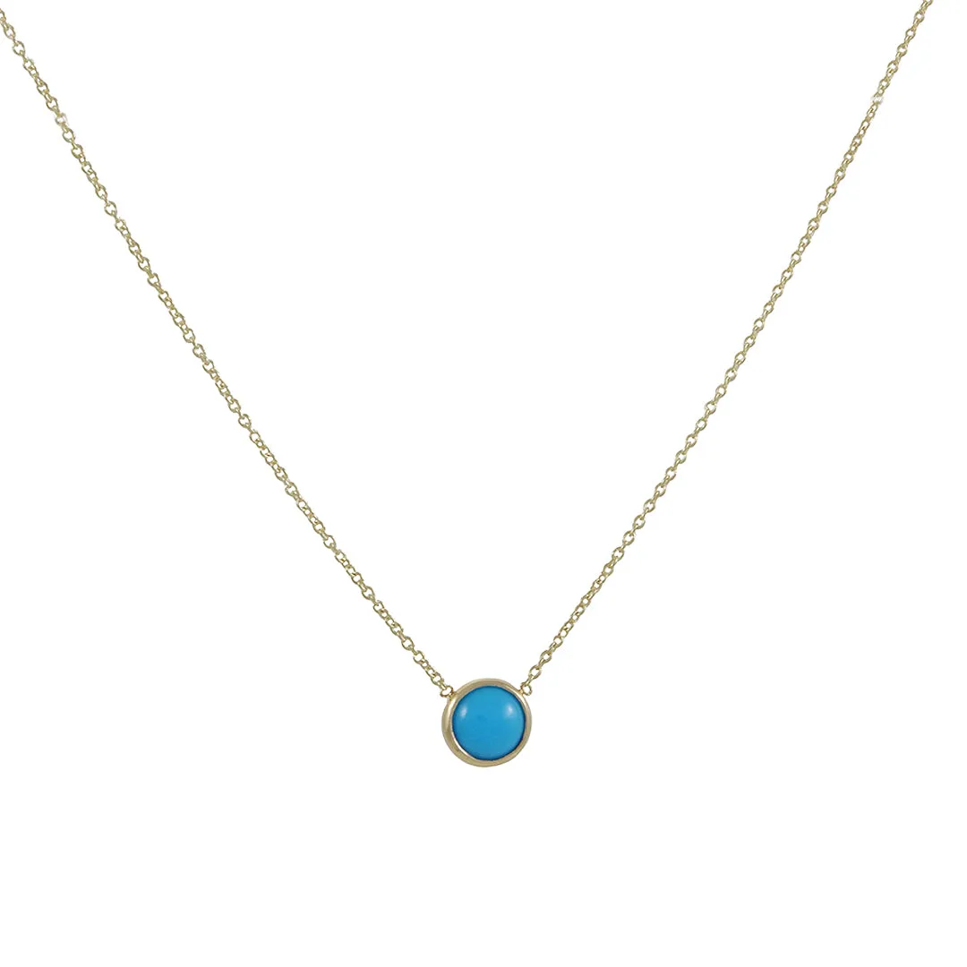SALE - Round Turquoise Cabochon Necklace