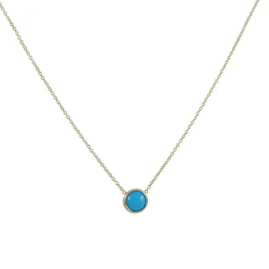 SALE - Round Turquoise Cabochon Necklace