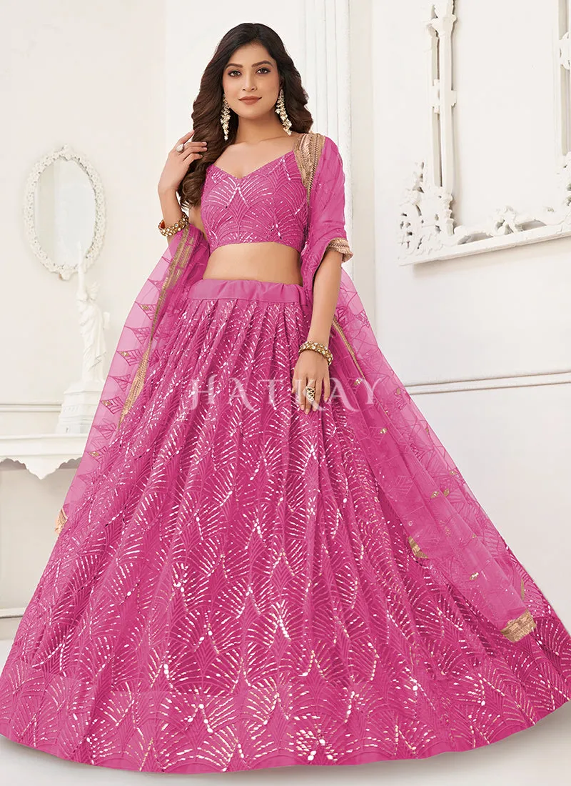 Salmon Pink Traditional Wedding Lehenga Choli