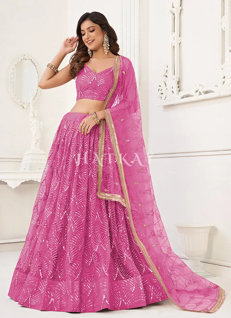 Salmon Pink Traditional Wedding Lehenga Choli