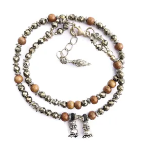 Sandalwood and Pyrite Love Wrap Bracelet