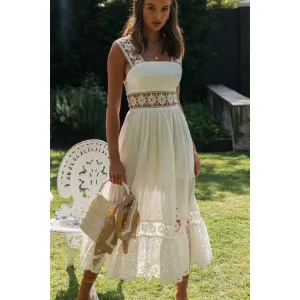 Sandra® | White women's dress in bohemian style