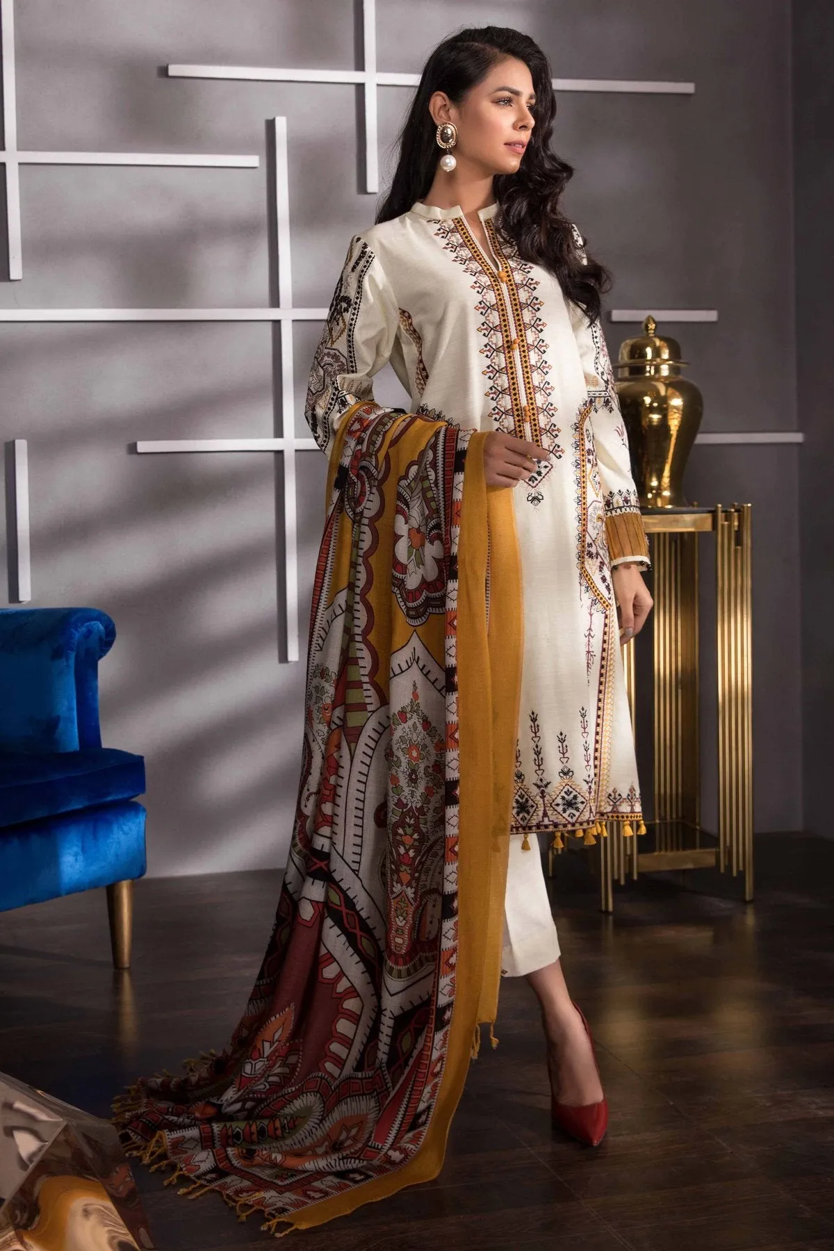 Sapphire Designer Dress in White Color #J6125