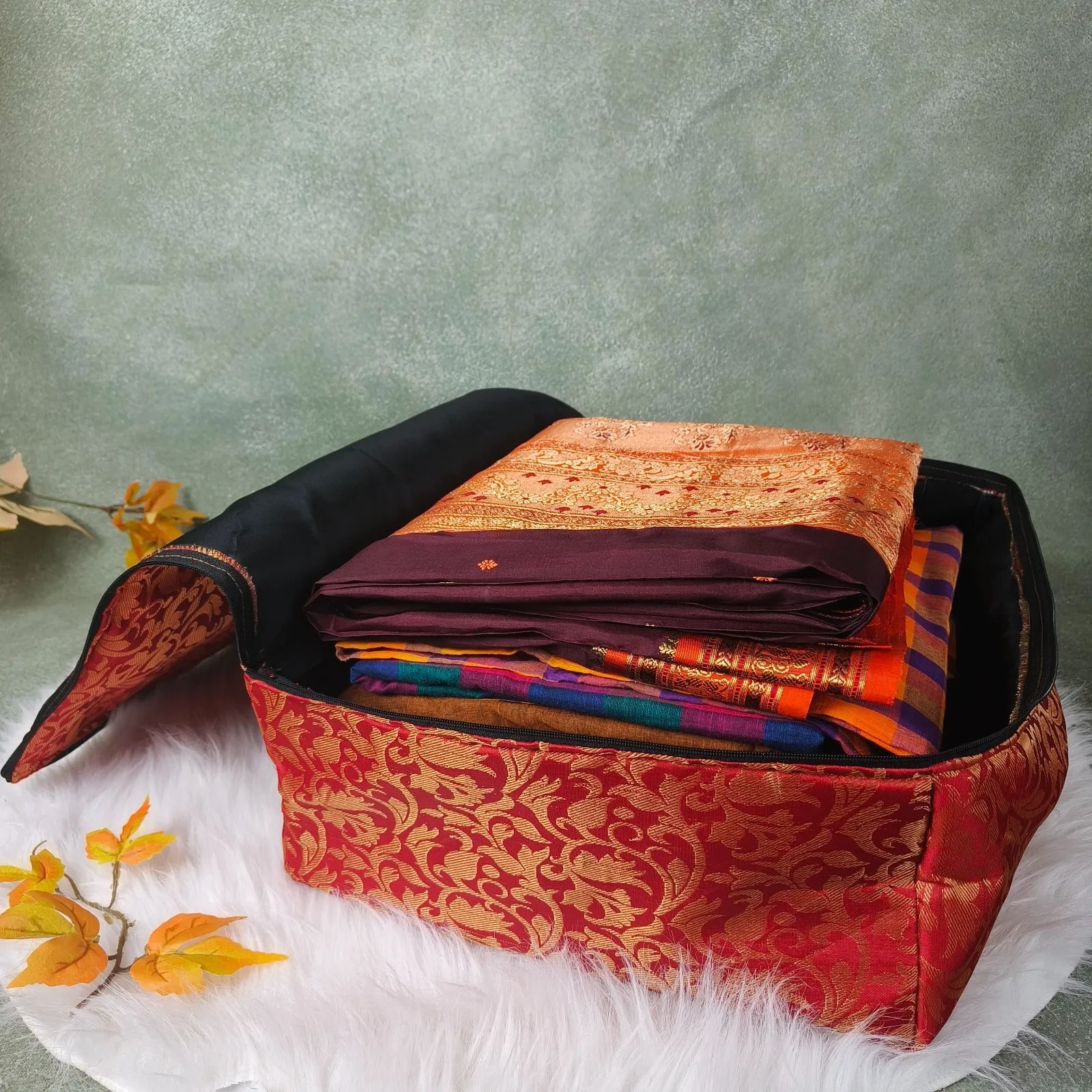 Saree Storage Bags Blue Diamond weaves