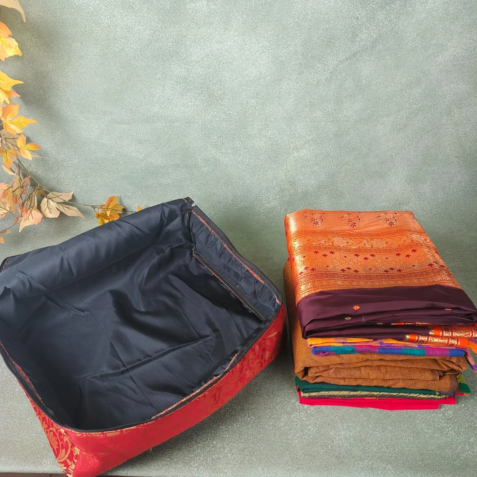 Saree Storage Bags Blue Diamond weaves
