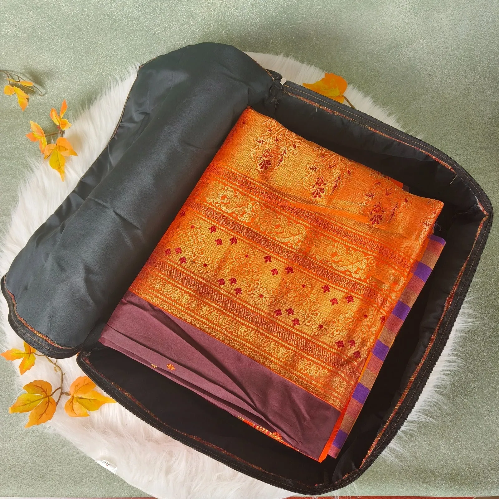 Saree Storage Bags Blue Diamond weaves