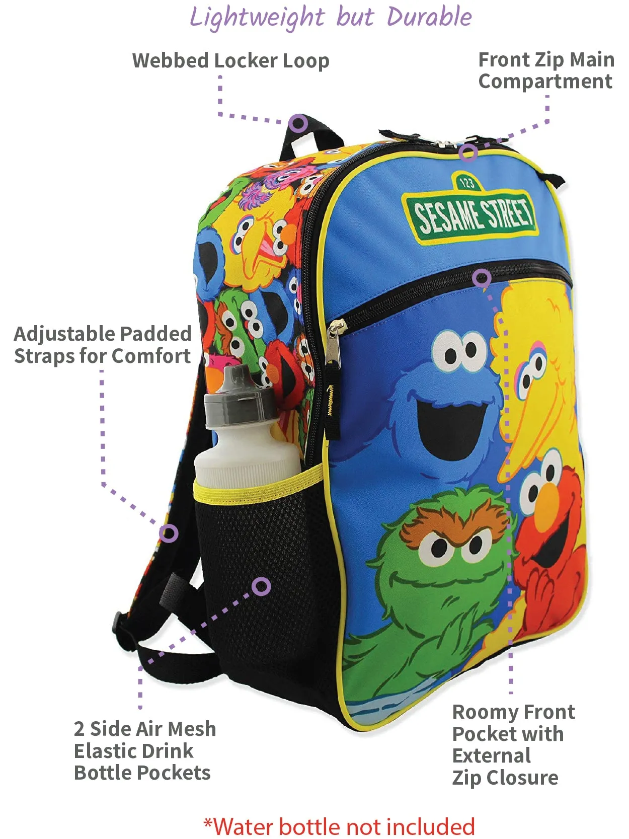 Sesame Street 16" School Backpack Set