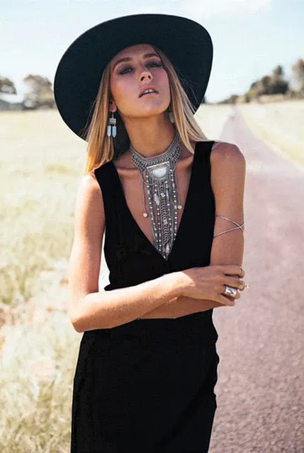 Sexy Cover Up Deep V-neck Beach Dress