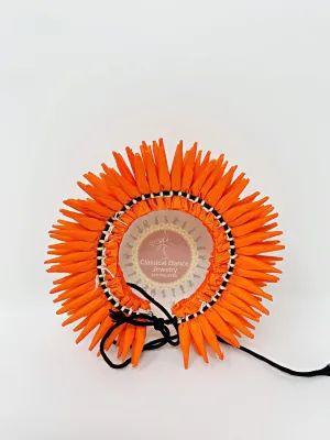 Sharp edged orange paper Jasmine flowers | Veni kondai | Bharatanatyam Kuchipudi Dance Events | Classical Dance Jewelry