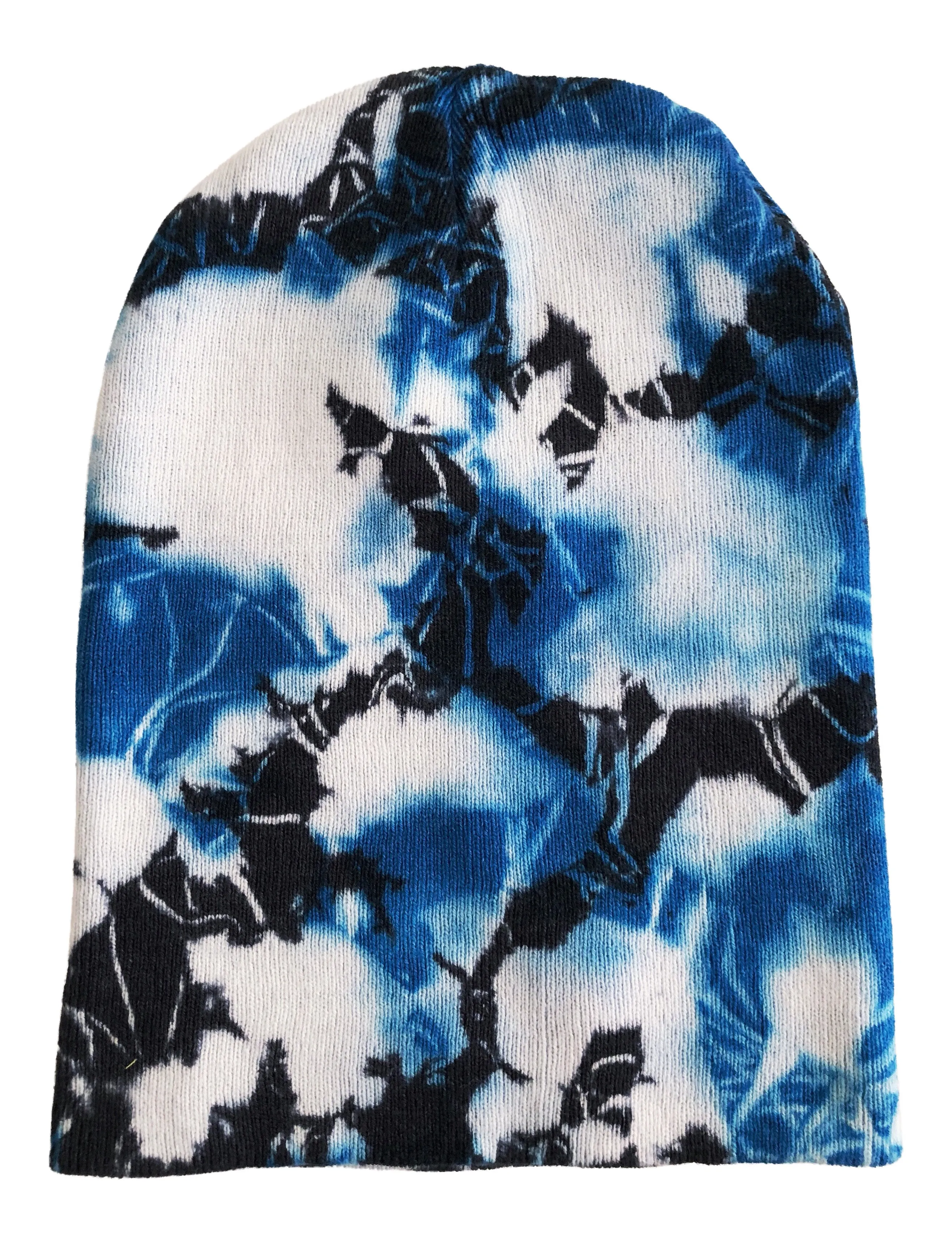 Shibori Blue Tie Dye Beanie Hat