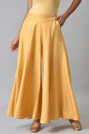 Shimmer Gold Flared Palazzo