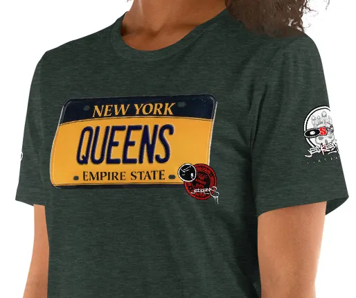 SHORT SLEEVE TEE SHIRT (uniSex) : QUEENS 2021   (JECKONE X oeroSTREETautomotive Custom Classics)