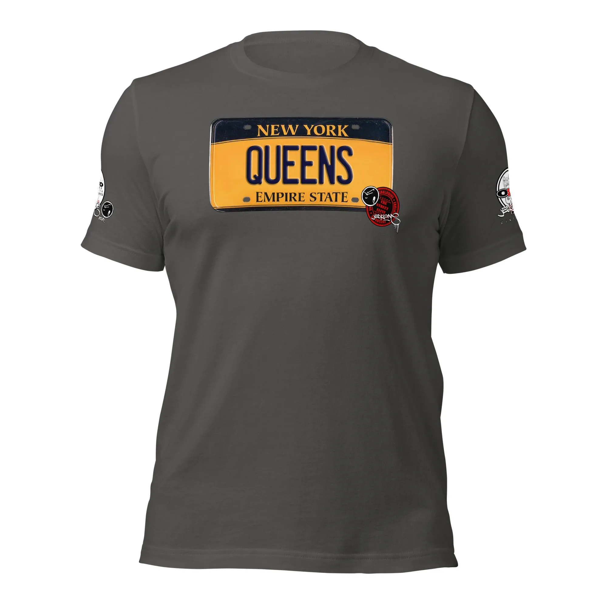 SHORT SLEEVE TEE SHIRT (uniSex) : QUEENS 2021   (JECKONE X oeroSTREETautomotive Custom Classics)