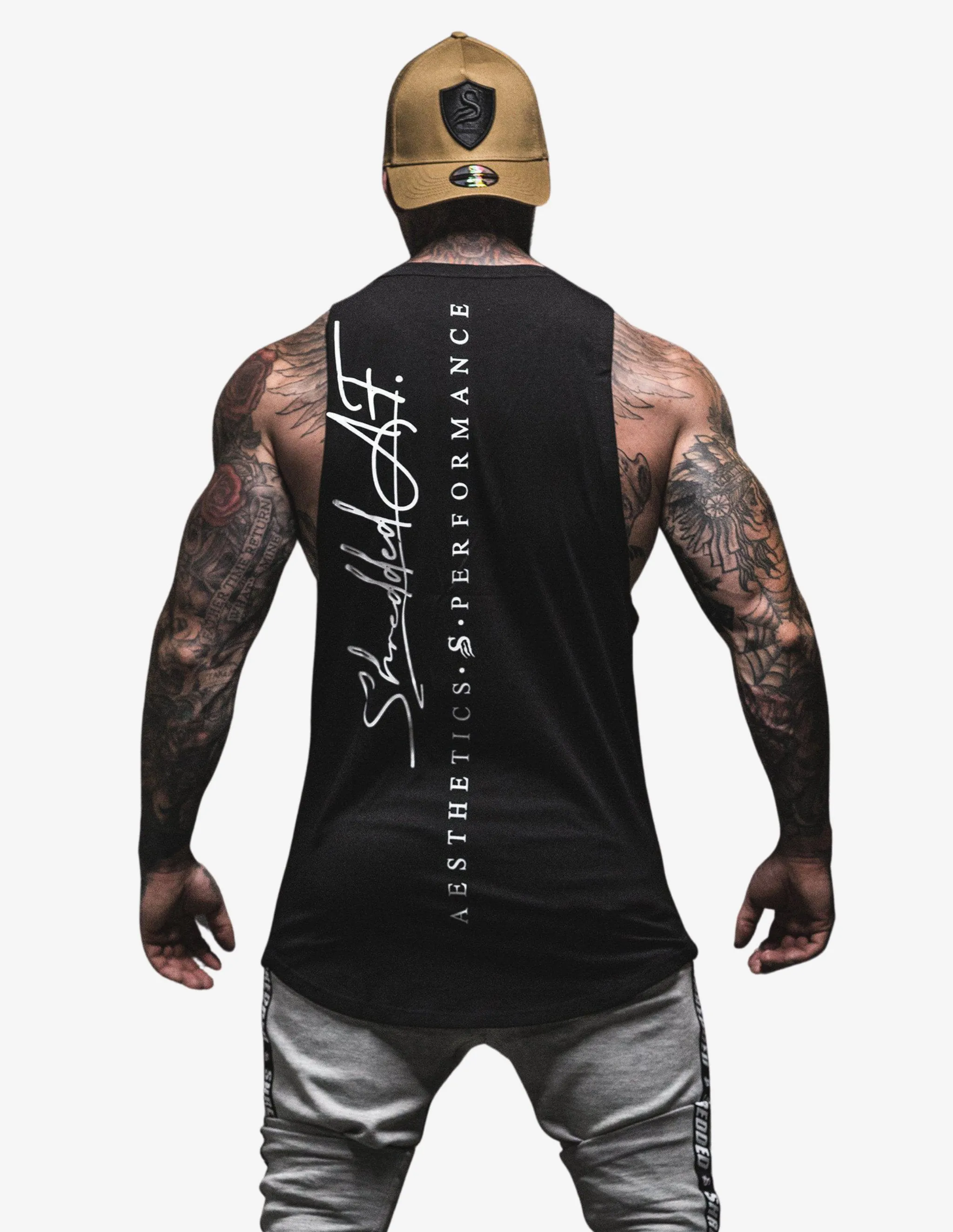 Signature - Longline Muscle Tank top - Black / White