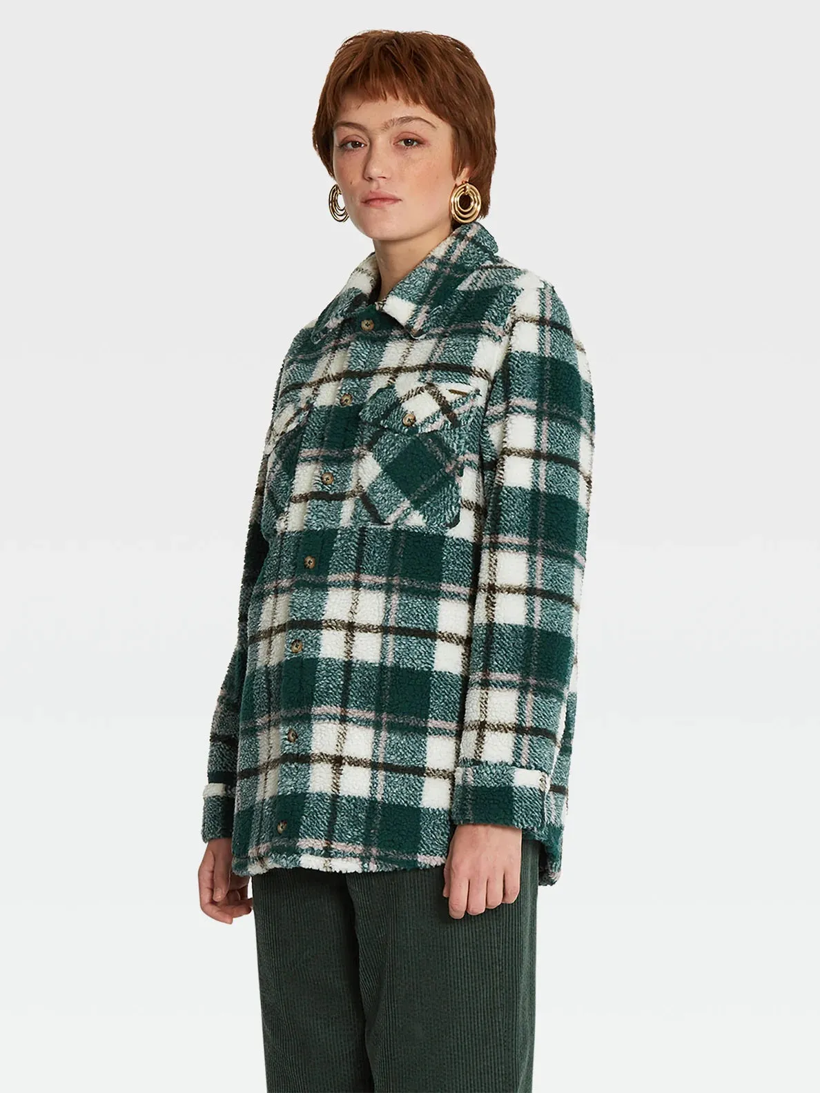 Silent Sherpa Plaid Jacket