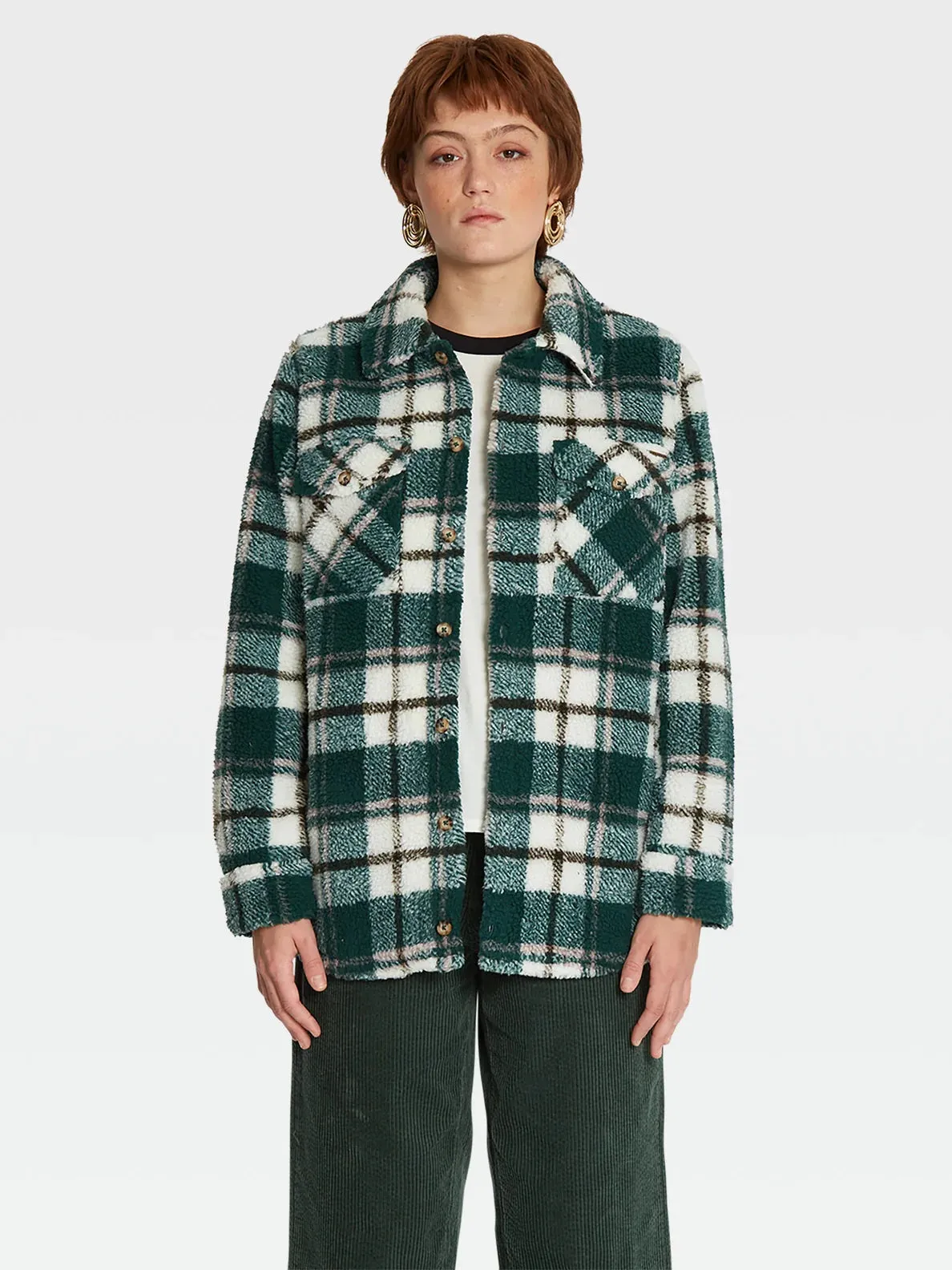 Silent Sherpa Plaid Jacket