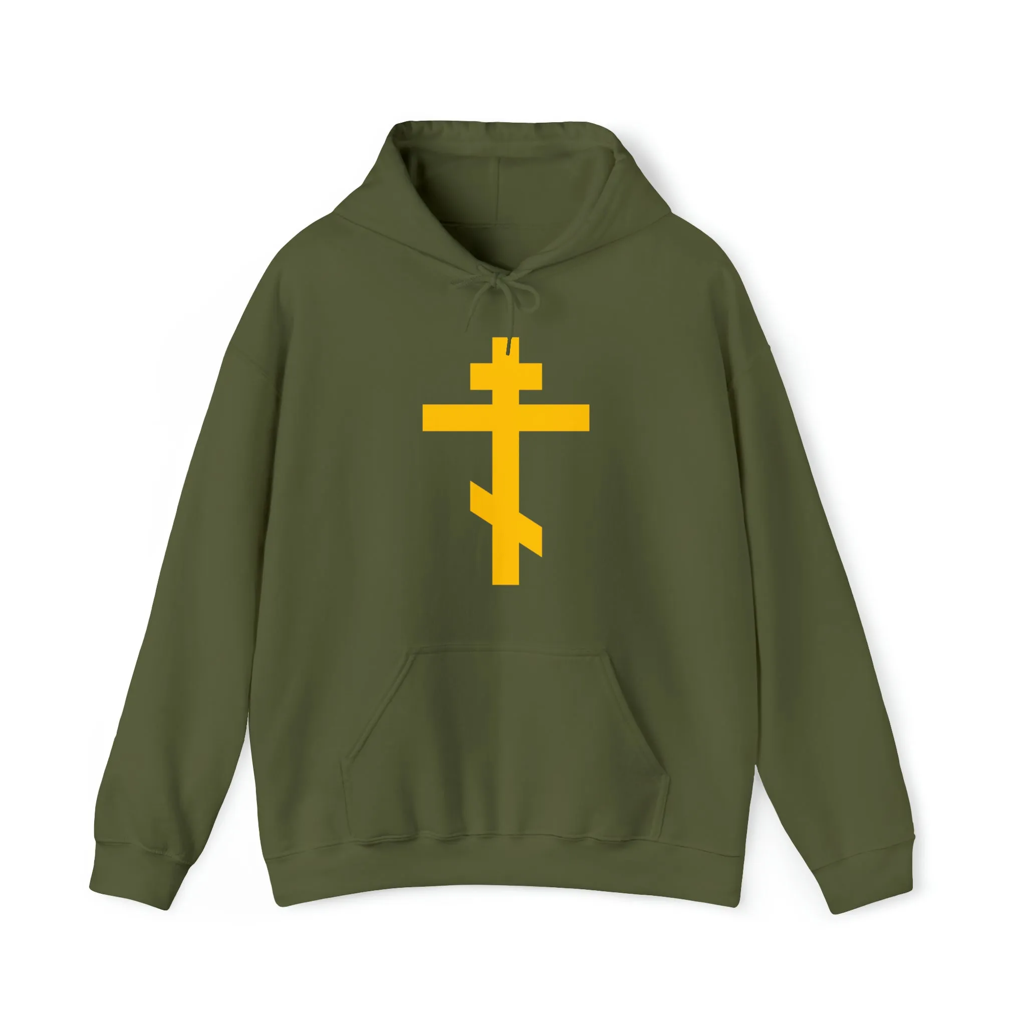 Simple Orthodox Cross (Yellow) No. 1 | Orthodox Christian Hoodie / Hooded Sweatshirt