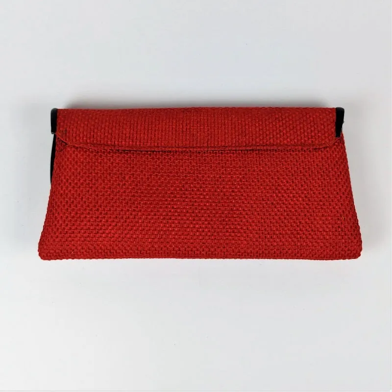 Sisal evening bag made from vintage embroidered fabrics with mirrorwork