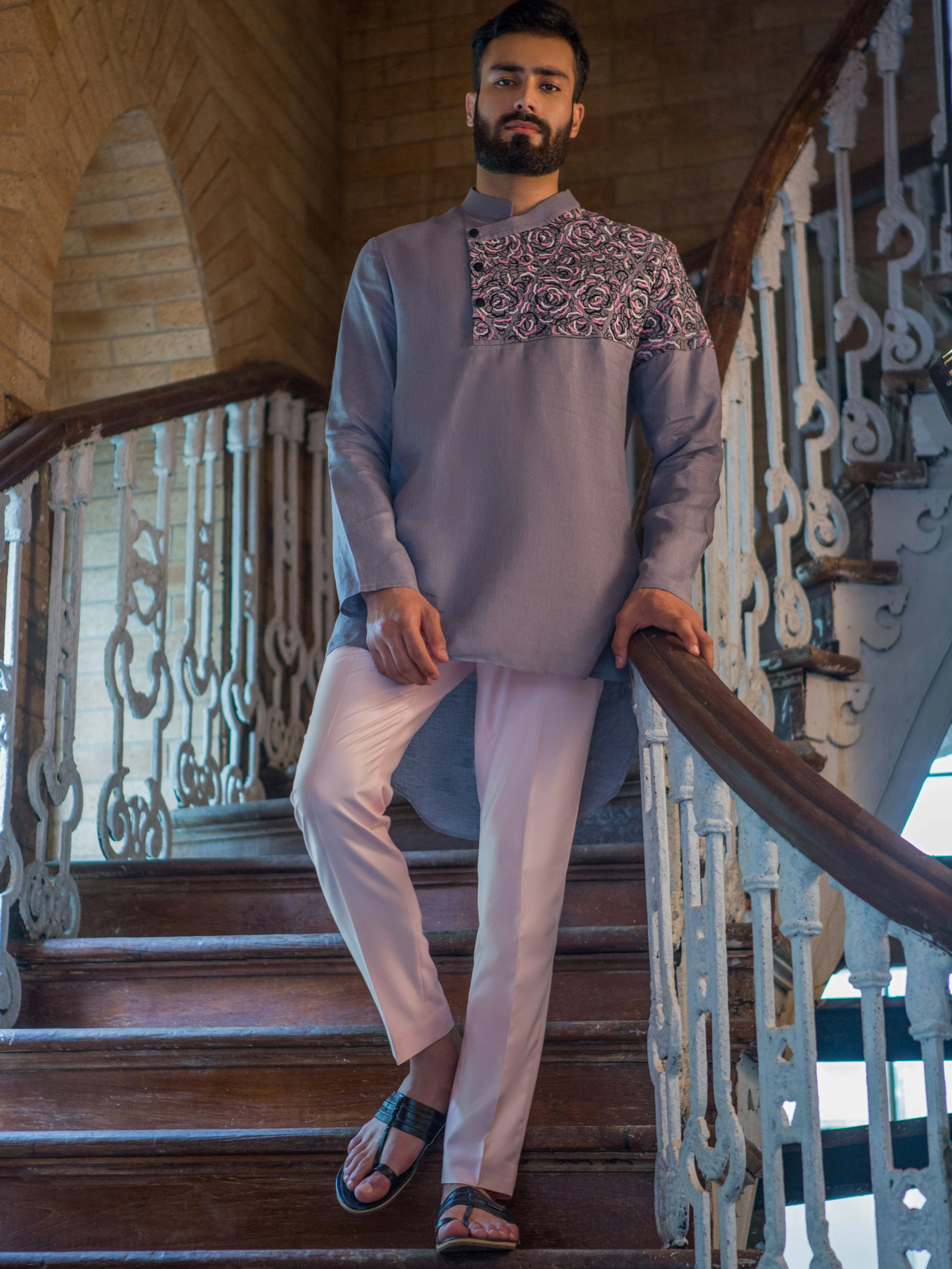 Slate Grey Tail Kurta