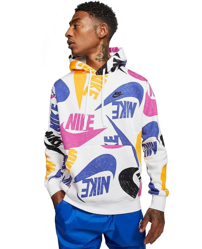 Sportswear Club Pullover Hoodie Deep Royal Blue White Black