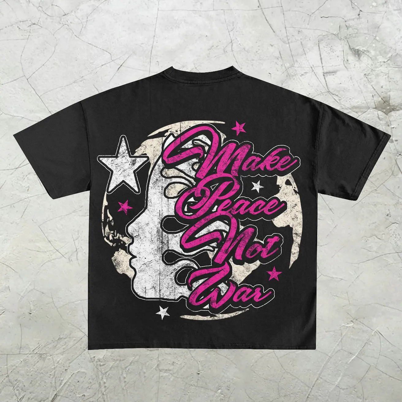 Statement street style print graphic crew neck T-shirt