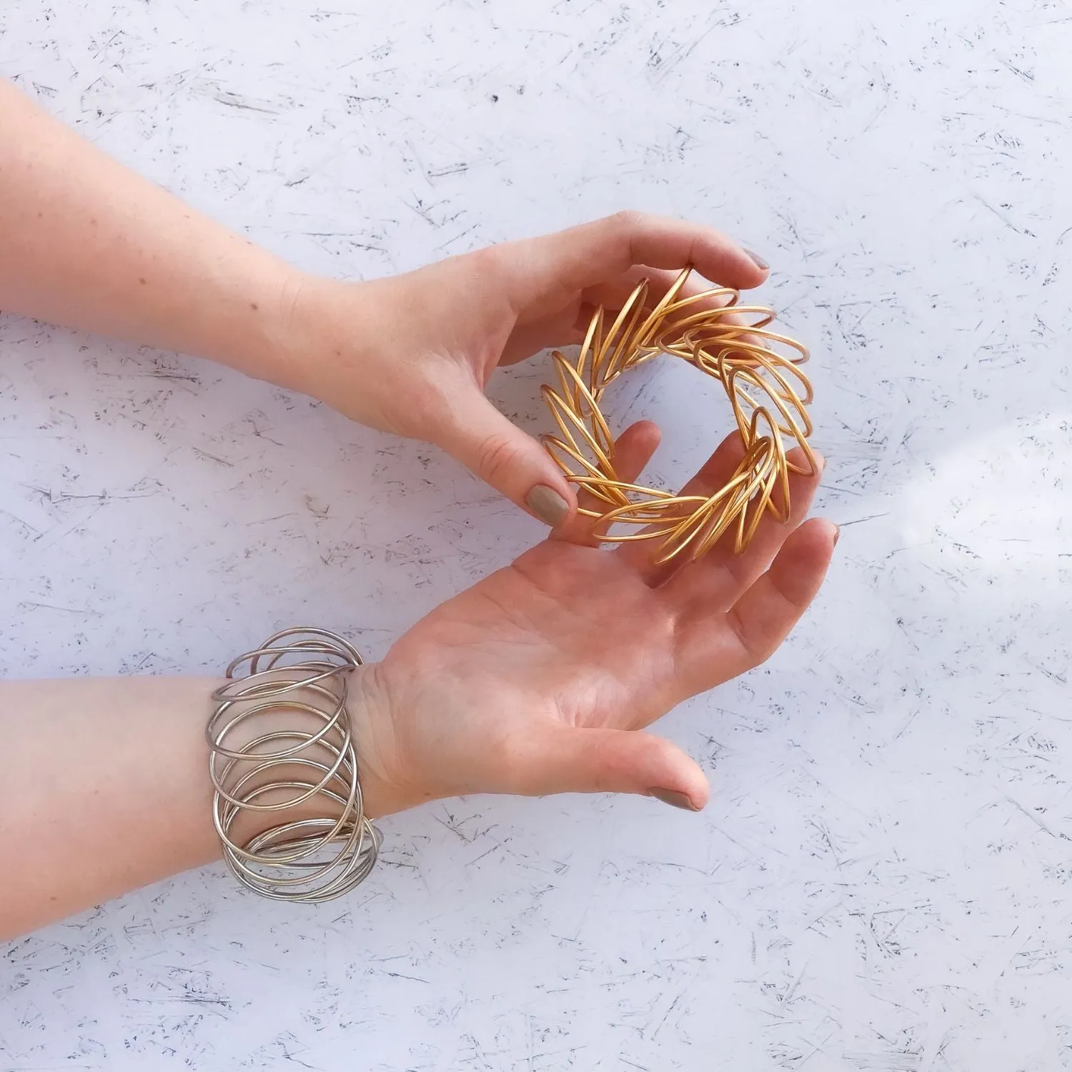 Stella - Minimalist 24K gold wire bracelet