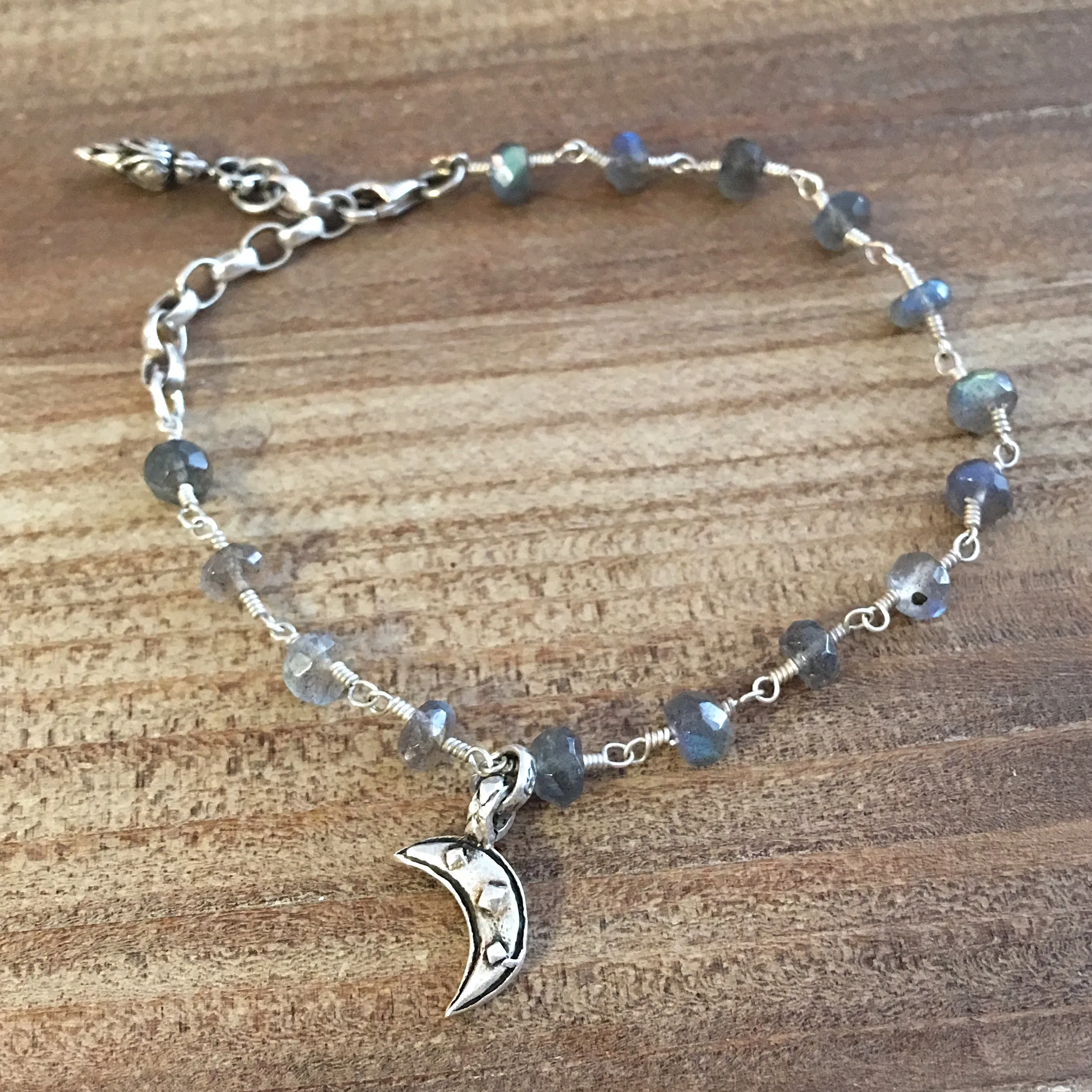 Sterling Silver Moon & Labradorite Bracelet