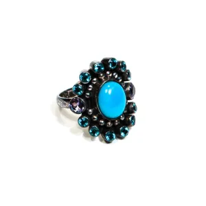 Sterling Silver Turquoise and Amethyst Ring by Nicky Butler