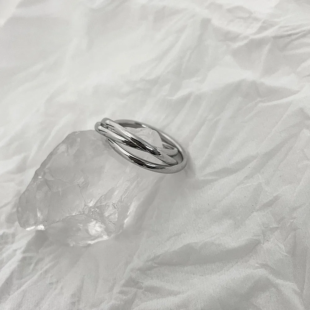 Street Style Three-ring Interlocking Ring