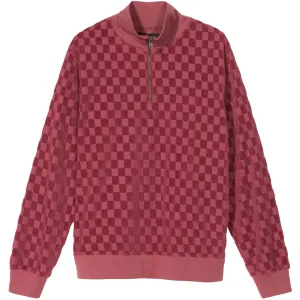 Stussy Check Zip Mock (Maroon)