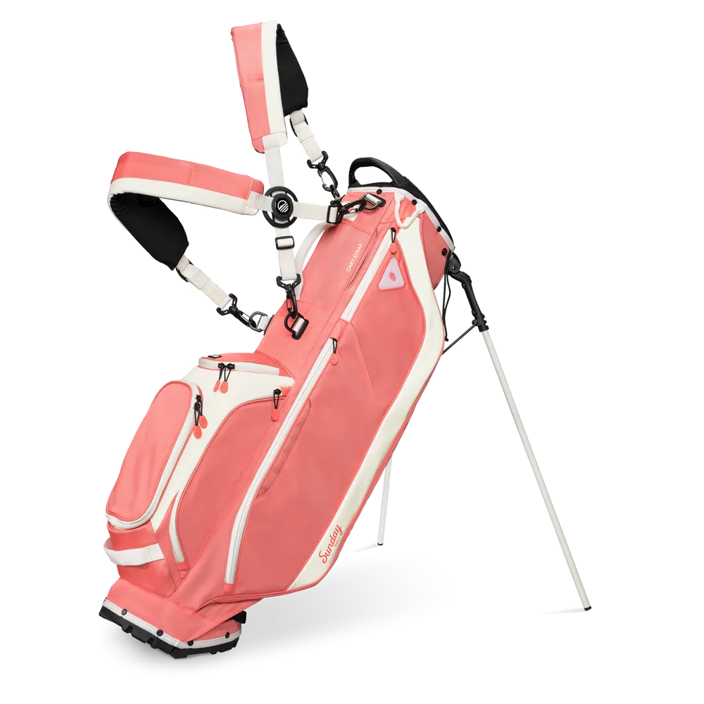 Sunday Golf Ryder 23 Golf Stand Bag Coral (Bag Height 35")