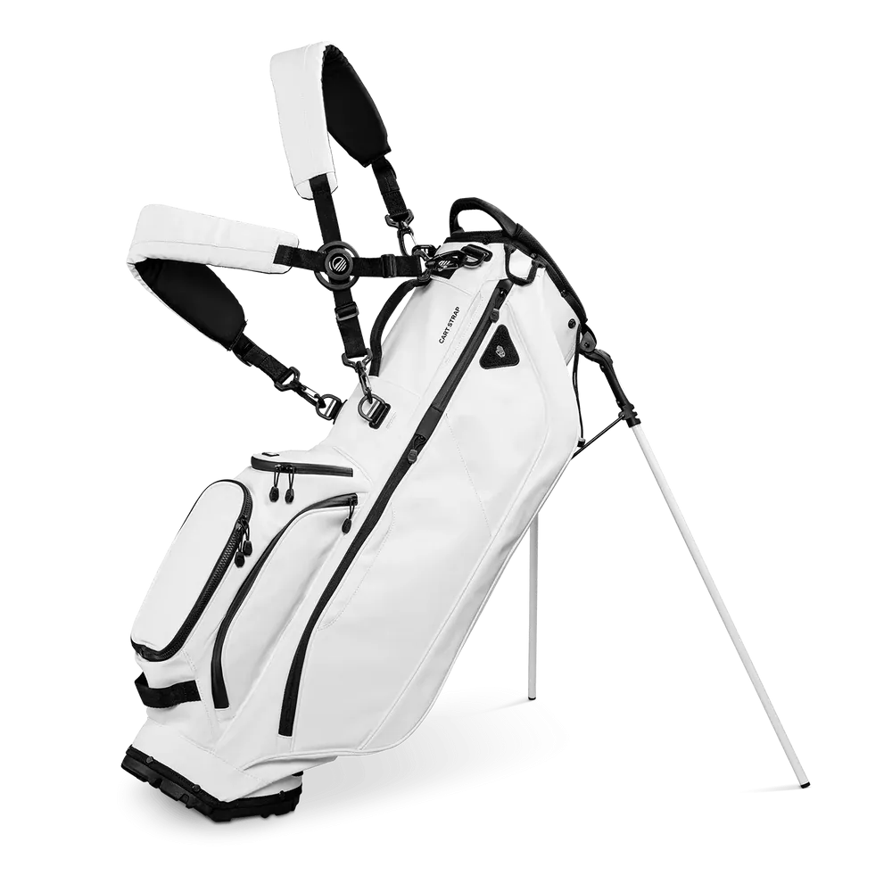 Sunday Golf Ryder 23 Golf Stand Bag White Vegan Leather (Bag Height 35")