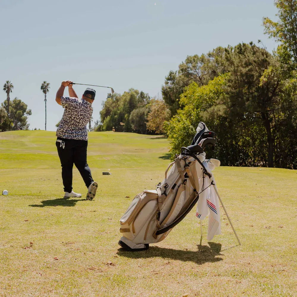 Sunday Golf Ryder 23 Golf Stand Bag White Vegan Leather (Bag Height 35")