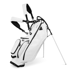 Sunday Golf Ryder 23 Golf Stand Bag White Vegan Leather (Bag Height 35")