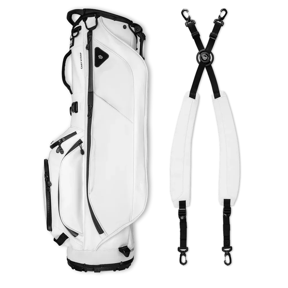 Sunday Golf Ryder 23 Golf Stand Bag White Vegan Leather (Bag Height 35")