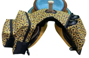 Sunflower and Cheetah Print Insulated Water Bottle Horn Bag