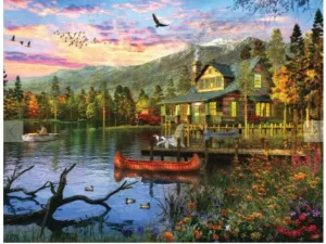 Sunset Cabin (1416PZ) - 550 Piece Jigsaw Puzzle