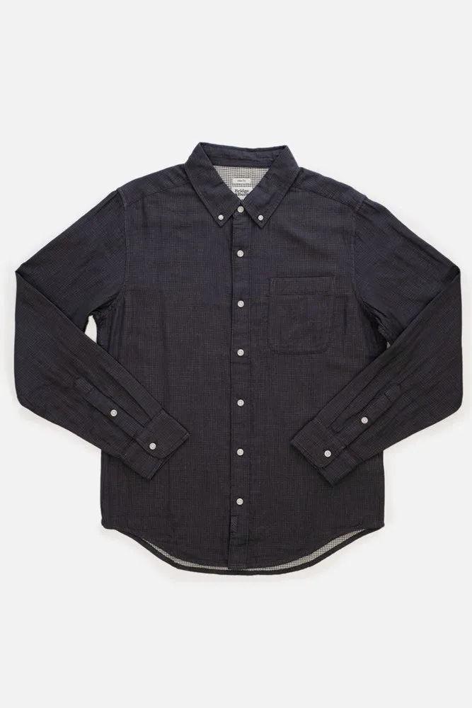 Sutton Slim Shirt / Charcoal Doublecloth