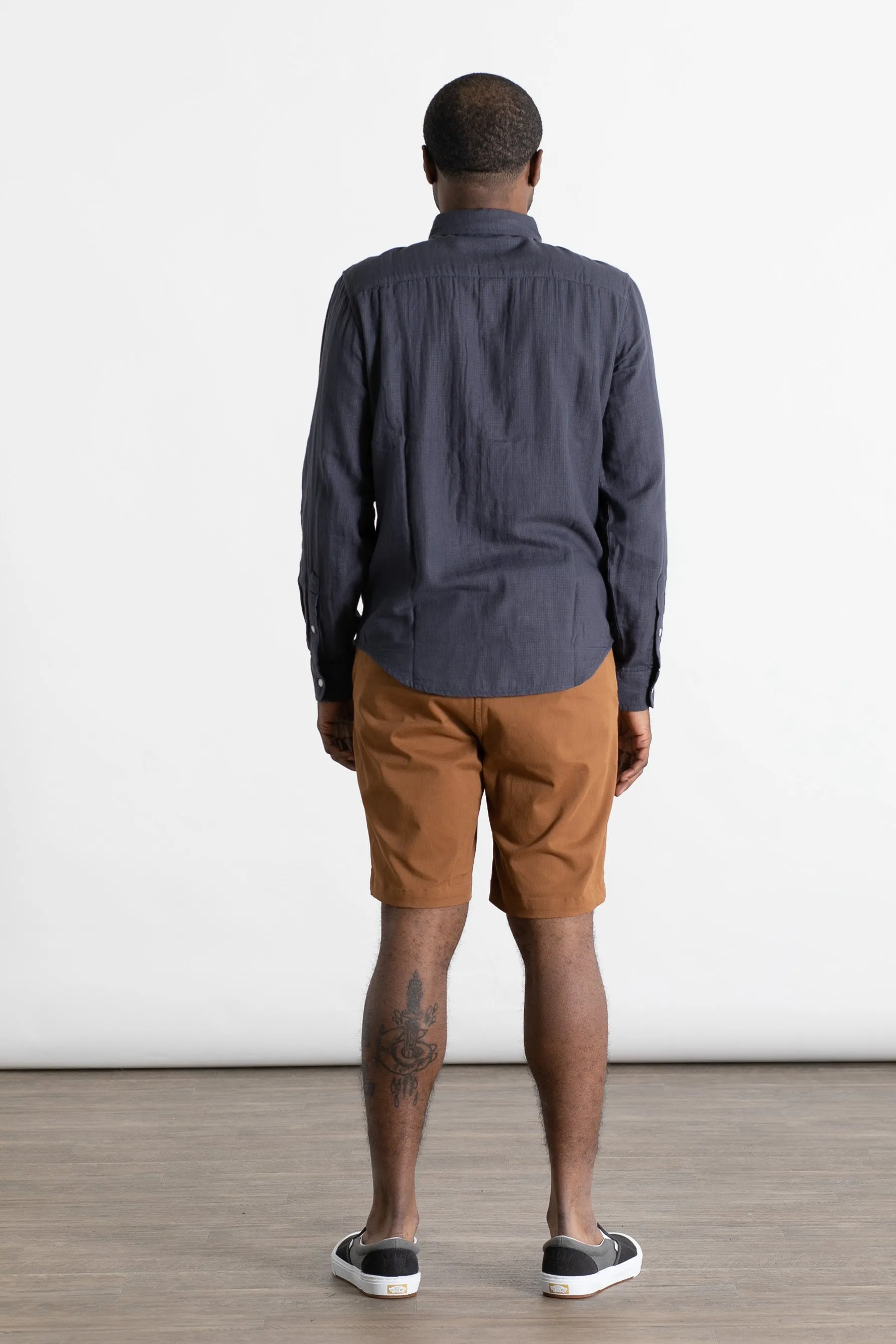 Sutton Slim Shirt / Charcoal Doublecloth