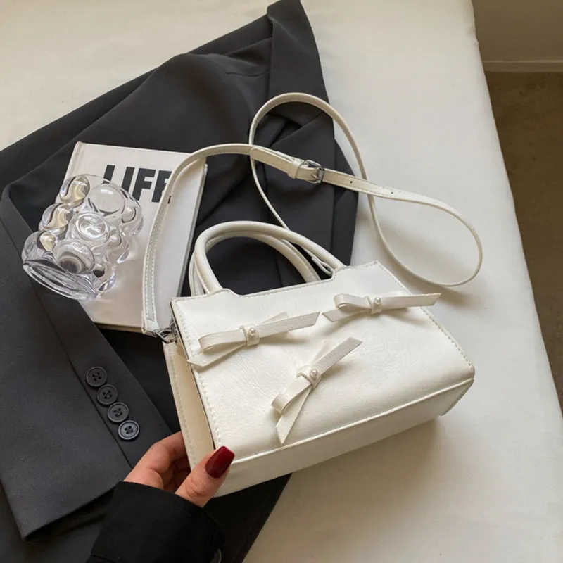 Sweet Simplicity Solid With Bow Contrast Bags(5 Colors)