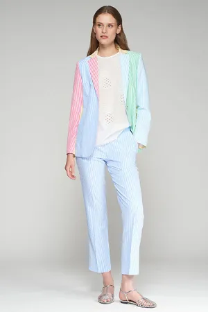 TIFFANY BLUE STRIPED TROUSERS