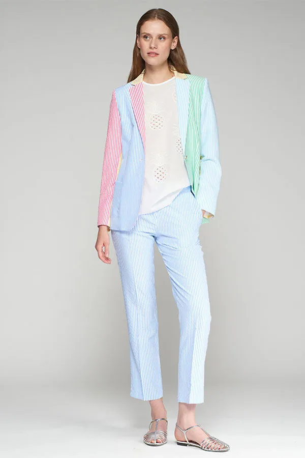 TIFFANY BLUE STRIPED TROUSERS