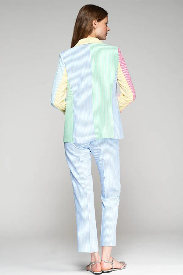 TIFFANY BLUE STRIPED TROUSERS