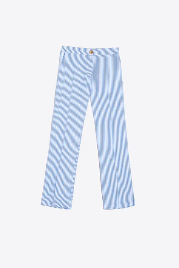 TIFFANY BLUE STRIPED TROUSERS
