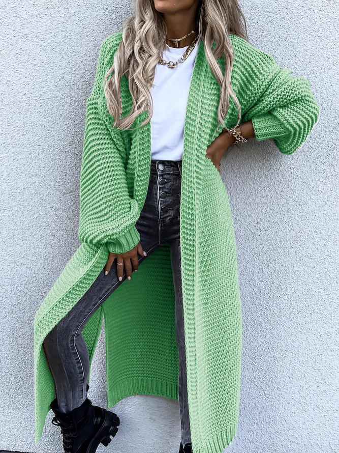 Tina - Boho Herbst Gestrickte Lange Strickjacke für Damen
