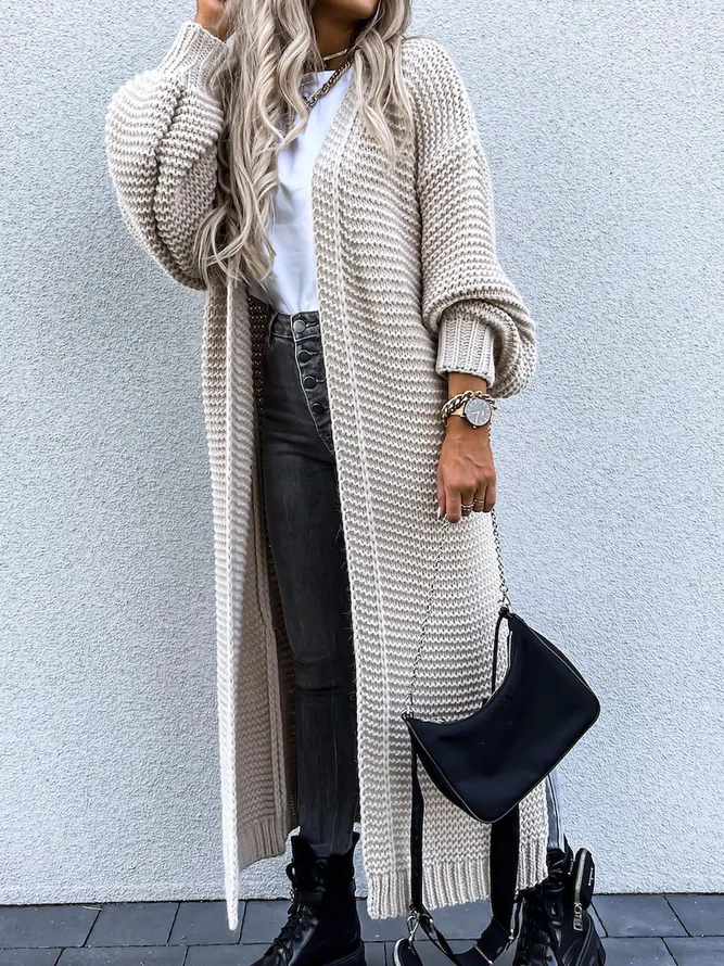 Tina - Boho Herbst Gestrickte Lange Strickjacke für Damen