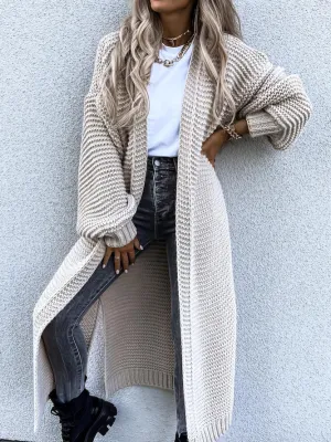 Tina - Boho Herbst Gestrickte Lange Strickjacke für Damen