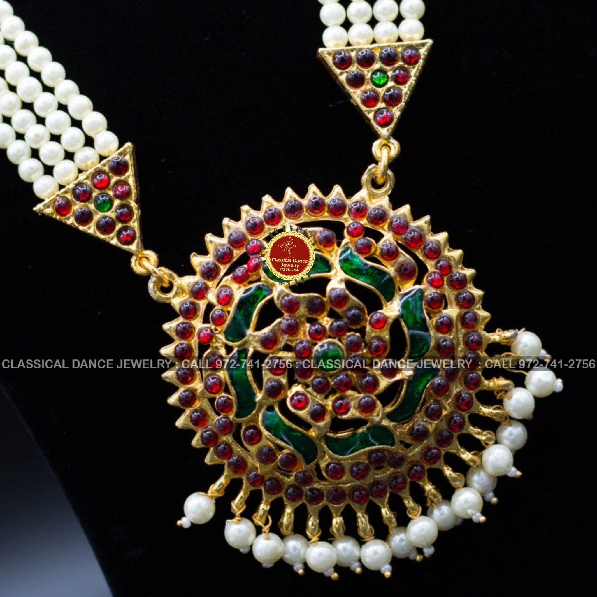 Traditional Temple Kemp Pearls Motimala Indian Jewelry | Long Haram | Bharatnatyam Kuchipudi Weddings | Classical Dance Jewelry